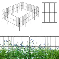 Goplus Stück Gartenzaun Metall, 60 cm hoch Steckzaun Komplettset, Metallzaun Teichzaun Zaun für Hunde, Garten