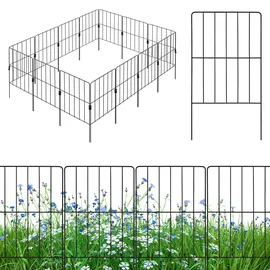 Goplus Stück Gartenzaun Metall, 60 cm hoch Steckzaun Komplettset, Metallzaun Teichzaun Zaun für Hunde, Garten