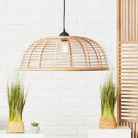 Brilliant Pendelleuchte Crosstown Ø 56 cm Holz hell und Schwarz