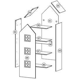 MID.YOU Kinderkleiderschrank, Grün, Weiß, Metall, 3 Fächer, 57.6x171.3x37 cm, Babymöbel, Babykleiderschrank