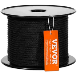 VEVOR Geflochtenes Nylonseil, 3/16 Zoll x 250 Fuß, 32 Stränge, 720 Pfund Bruchfestigkeit, Outdoor-Kletterseil, Baumpfleger-Kletterseil für Felswanderungen, Camping, Schaukeln, Abseilen, Rettung