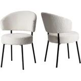 LeGer Home by Lena Gercke Esszimmerstuhl »Sölve, TOPSELLER!«, (Set), 2 St.,... Boucle Bezugsstoff, Metallgestell, Sitztiefe 48 cm