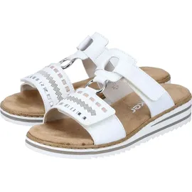 Rieker Pantoletten in Weiß/Gold - Hellgrau,Weiß - 40