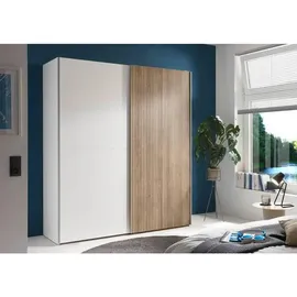 MID.YOU Schwebetürenschrank Berno 170 x 196 x 57 cm Weiß/Eiche