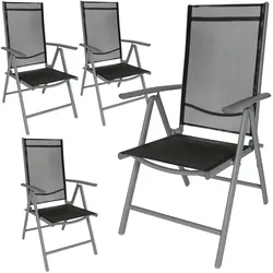 TECTAKE Aluminium Gartenstühle klappbar  4er Setanthrazit