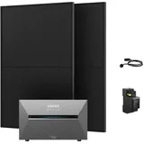 Powerness® Balkonkraftwerk mit Speicher,Anker SOLIX Solarbank 3 E2700 Pro mit 2x 500W Full Black Bifazial Module (1000W) & Anker Smart Meter 0% VAT