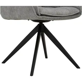 hom'in Armlehnstuhl Webstoff grau/schwarz