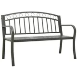 vidaXL Gartenbank mit Tisch Grau 120 cm Stahl