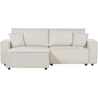 Beliani Ecksofa Beige Rechtsseitig mit Stauraum KARILA Helles