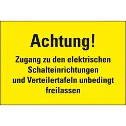 Schild I Warnschild Achtung! Zugang zu den elektrischen..., Kunststoff, 300x200mm