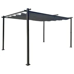 Jet-Line Pavillon Pergola Gartenzelt Gartendach Dach Zelt Aluminium Gartenpavillon Luxor 4x3 m anthrazit