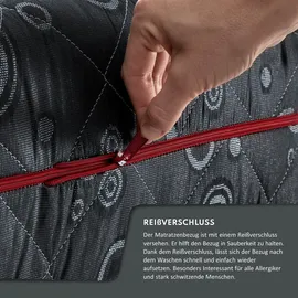 Fdm Taschenfederkernmatratze, Schwarz, Textil, H3 Kokos HR-Schaum Öko-Tex Allergikergeeignet Jacquard