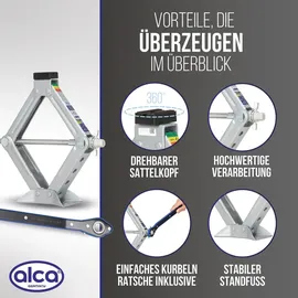 Alca Wagenheber Stahl 100–350mm silber