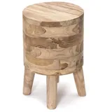 creedwood Hocker Novi Teak 30 x 45 x 30 cm Beige