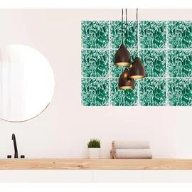 Queence Fliesenaufkleber Mosaik Muster 12er Set grün Sticker