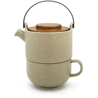 Bredemeijer Tea-for-one Umea beige / Akazienholzdeckel 142024