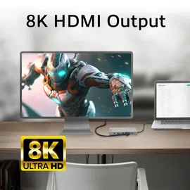 Act USB-C 4K / 8K 30Hz Docking-Station für 1 HDMI-Monitor, 2.5 Gigabit-Ethernet, USB-C 10Gbps, USB-A 10Gbps, 3.5mm Audio, PD Pass-Through