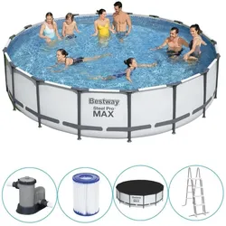 Bestway - Steel Pro MAX - Schwimmbecken mit Filterpumpe - 549x122 cm EINHEITSGRÖSSE