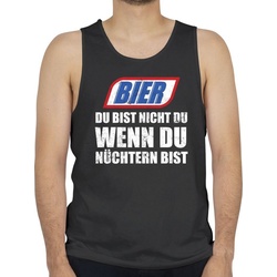 Shirtracer Tanktop Bier Du bist nicht du wenn du nüchtern bist Vintage Party & Alkohol Herren schwarz XXL