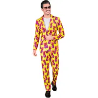W WIDMANN MILANO Party Fashion - Party Anzug Herren, Set mit Jackett und Hose, 80er Jahre Kostüm für Karneval und Festival