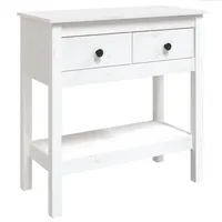VidaXL Konsolentisch Weiß 75x35x75 cm Massivholz Kiefer