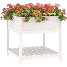 vidaXL Pflanzkübel mit Ablage 82 x 82 x 81 cm Weiß