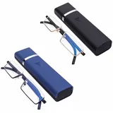 YSJJZRL 2 Pack Lesebrille Halbrahmen Blaulichtblockierende Lesebrille Leichte TR90 Materialrahmen Lesebrille für Männer Frauen(Gold und Blau)+2.00