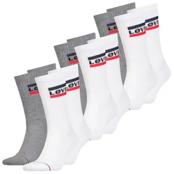 Levis Unisex Sportsocken Regular Cut Sportswear Logo 4er 6er 8er Multipack in 39-42 Weiß / Grau