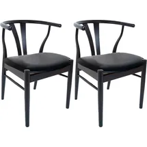 Hammel Furniture Holzstuhl Findahl by Hammel Mette Leder schwarz 2er Set