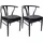 Hammel Furniture Holzstuhl Findahl by Hammel Mette Leder schwarz 2er Set