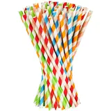 Vicloon Strohhalme Papier, Trinkhalme Papier Biologisch Abbaubare, Bunte Trinkhalme Geeignet für Partys, Hochzeiten und Anlässe, Party Strohhalme 5 Farben, 250 PCS