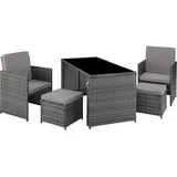 Tectake Palermo Set 4-tlg. Grau