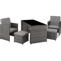 Tectake Palermo Set 4-tlg. Grau