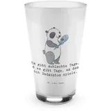 Mr. & Mrs. Panda Glas Panda Badminton - Geschenk, Latte Macchiato, Dankeschön, Schenken, Badminton spielen, Sportler, Cappuccino Glas, Cappuccino