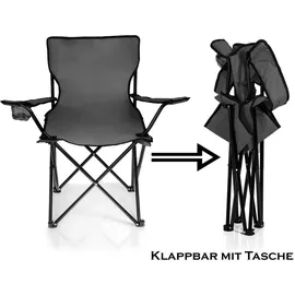 BigDean Campingstuhl Faltstuhl Dunkelgrau