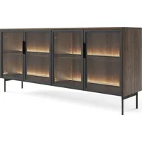 Selsey Lumi - Sideboard 4-türig mit Glasfronten und LED,