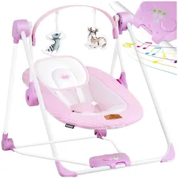 KIDIZ® Babywippe Babyschaukel mit 5 Geschwindigkeitseinstellungen zusammenklappbarer Baby Wippe Schaukel Babyhochstuhl mit Spielbogen Spielzeugen 5 beruhigende Naturgeräusche neugeborene