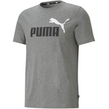 Puma Herren ESS+ 2 Col Logo Tee T-Shirt, Mittelgraues Heather, M, (1er Pack)