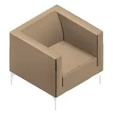 Quadrifoglio Besuchersessel Arte creme weiß Stoff, 1 St.