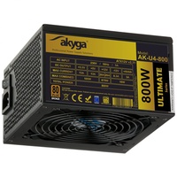 Akyga AK-U4-800 P4+4 800 W), 24-pin ATX 800W Ultimate PCI-E 6 pin 6+2 pin 6X SATA APFC 80+ Bronze Fan 12cm