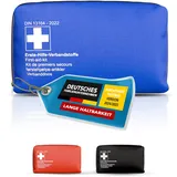 Thomatex® KFZ Verbandstasche 2024/2025 [DIN 13164-2022] – Kompakter Verbandskasten – Lange Haltbarkeit – Erste-Hilfe-Set, StVO-konform – Blau