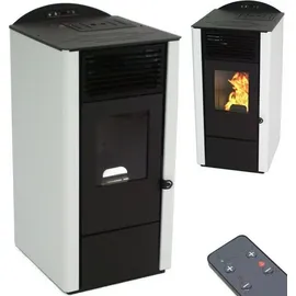 Apex Digital Pelletofen 9,5kW Pelletkamin Pelletheizung Kaminofen A+ Holzofen weiß 56302