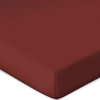 BASSETTI Topper Spannbettlaken Uni Rosso Siena 878 aus Baumwolle und Elasthan in der Farbe Rosso Siena, Maße: 90cm x 190cm, 100cm x 220cm, 9302361