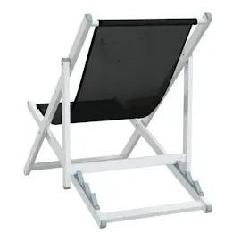 vidaXL Strandstühle 2 Stk. Klappbar Schwarz Aluminium und Textilene