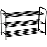 XORA Schuhregal Schwarz, Metall 80x51x30 cm, Garderobe, Schuhaufbewahrung, Schuhregale
