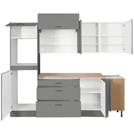 OPTIFIT Winkelküche L-Form 265 x 175 cm grau