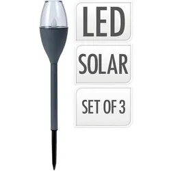 PROGARDEN - Set 3 Solarlampen Farbe Grau