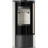 Ofen KRATKI ERIK Ø150 5,5 kW WHITE NATURAL Stahldeckel Griff Holz Jatoba