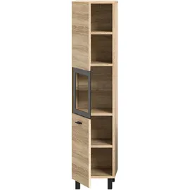 xonox.home Badschrank Boston 30 x 125 x 29 cm Braun/Schwarz