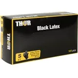 Abena ABENA® Thor Black Einmalhandschuhe, puderfrei, unsterile Latexhandschuhe, 100 Stück, Größe S 100er Gr. 6-7,